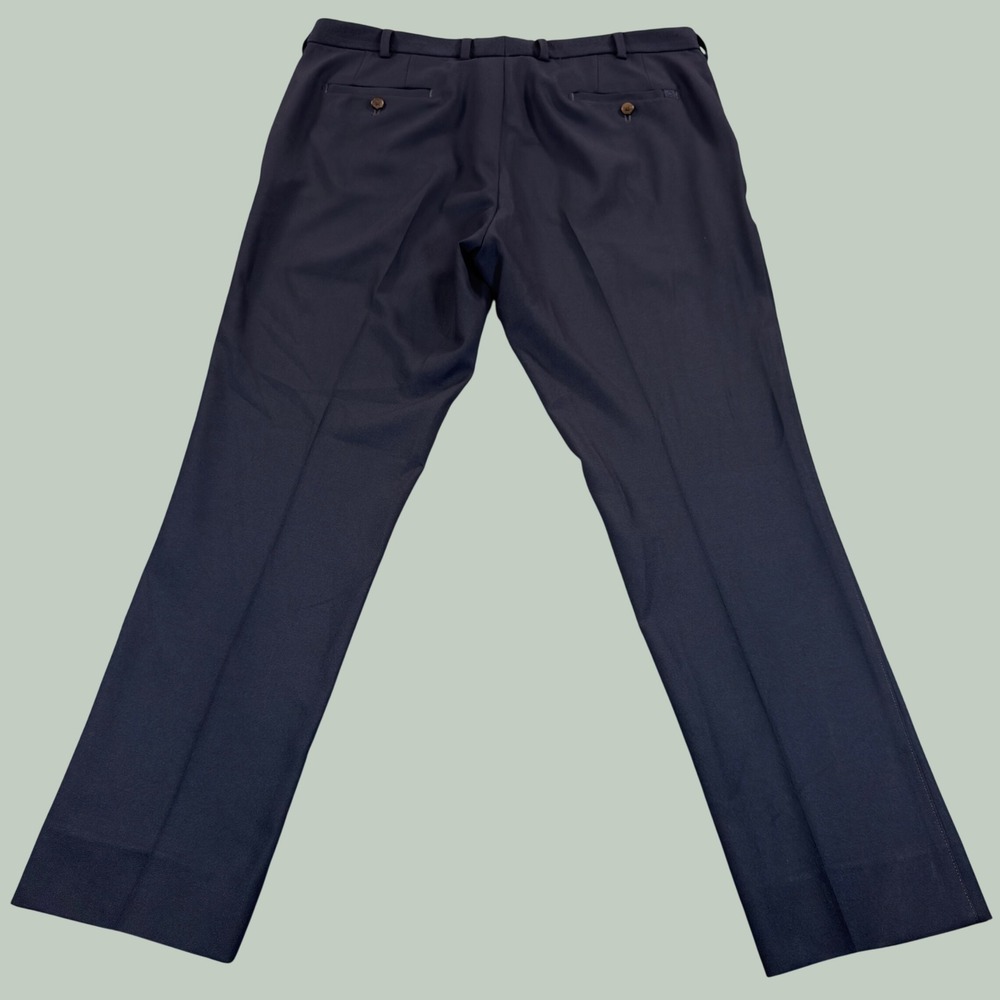 Peter Millar Mens Navy Blue Flat Front Performance Dress Pants 38/32 Navy Blue - Picture 5 of 9